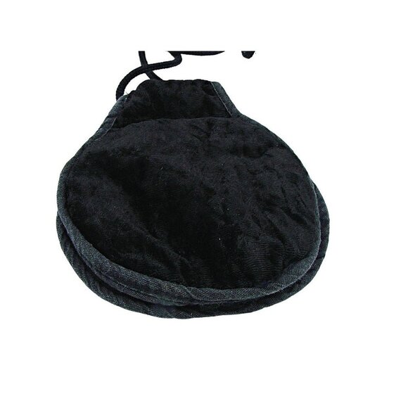 Hand Embroidered Velvet Mini Crossbody Bag Purse Multicolor Floral Stitched Flat - Picture 3 of 12